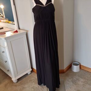 Womens 6 BCBG dress formal halter black maxi